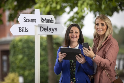 Sarah Patterson and Louise McDowell help The Consumer Council launch their new online Advice Directory, available at www.consumercouncil.org.uk and compatible with desktop, tablet and mobile devices