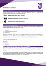 Credit Score Factsheet